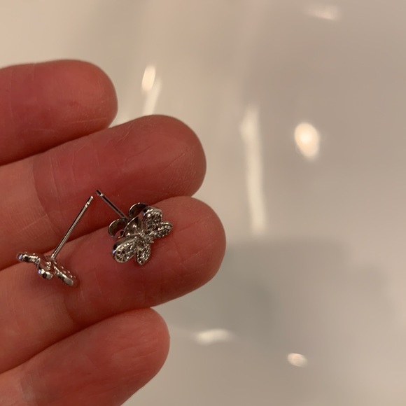 Sterling cz butterfly earrings - Picture 4 of 4